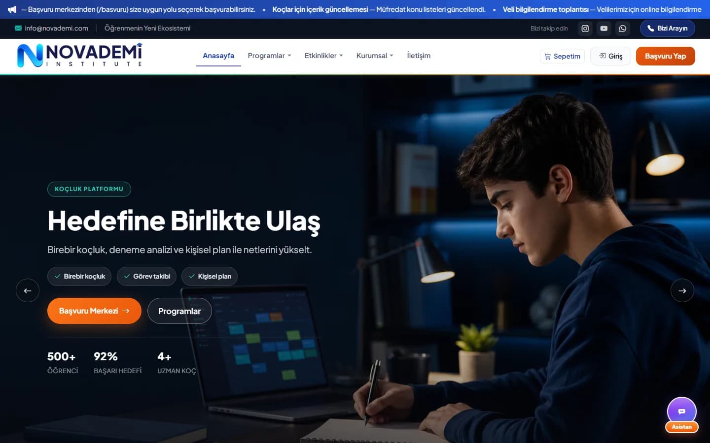 Novademi — Öğrenme ve koçluk platformu