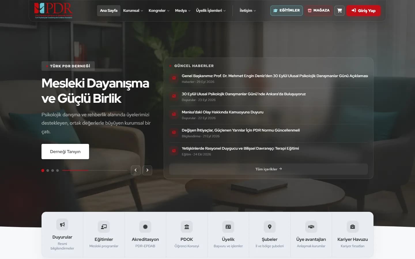 PDR Platform — Kurumsal üyelik ve eğitim platformu